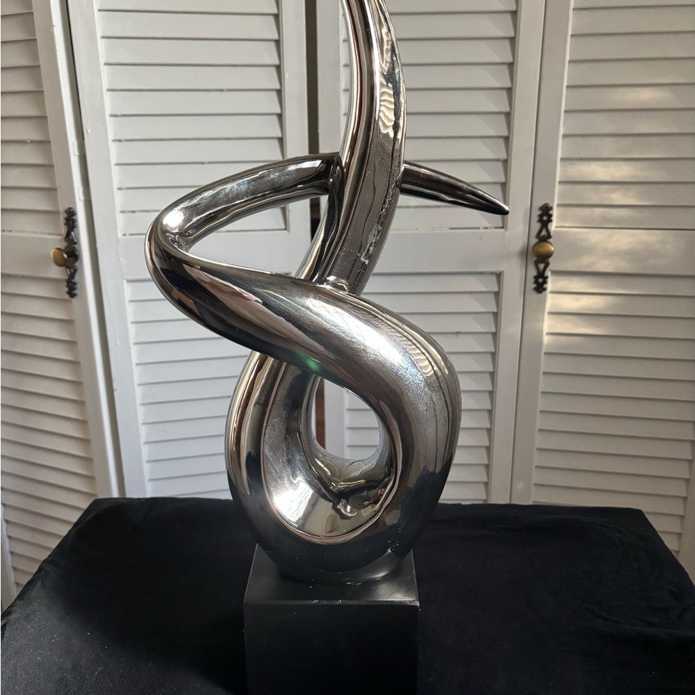 Modern Silver Abstract Sculpture